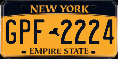 NY license plate GPF2224