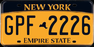NY license plate GPF2226