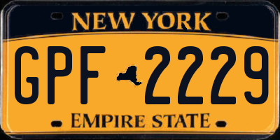 NY license plate GPF2229