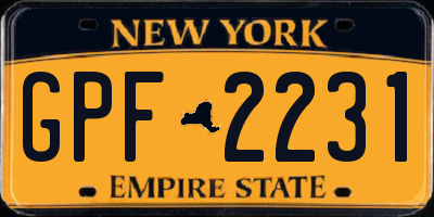 NY license plate GPF2231