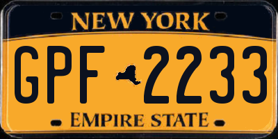 NY license plate GPF2233