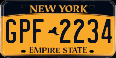 NY license plate GPF2234