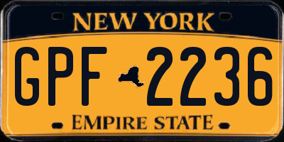 NY license plate GPF2236