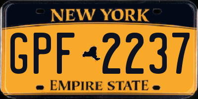 NY license plate GPF2237
