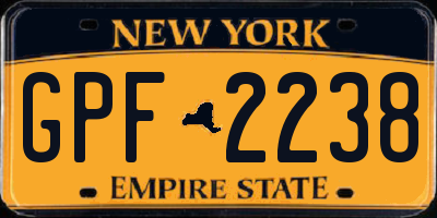 NY license plate GPF2238