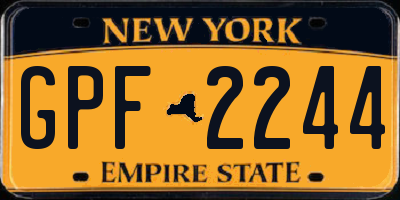 NY license plate GPF2244
