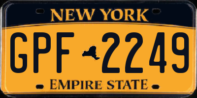 NY license plate GPF2249