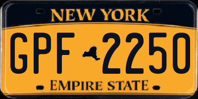NY license plate GPF2250