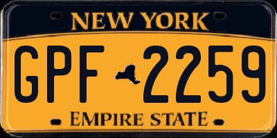 NY license plate GPF2259