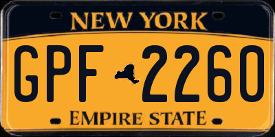 NY license plate GPF2260