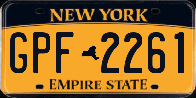NY license plate GPF2261