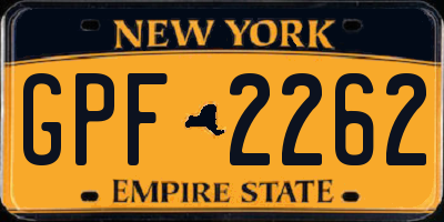 NY license plate GPF2262