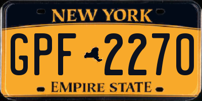 NY license plate GPF2270