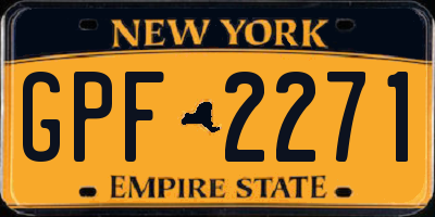 NY license plate GPF2271