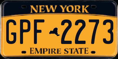 NY license plate GPF2273