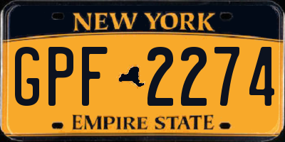 NY license plate GPF2274