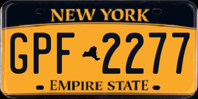 NY license plate GPF2277