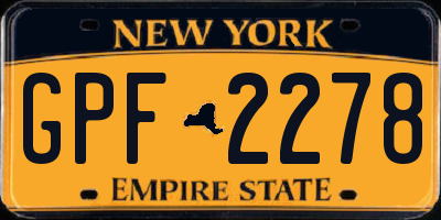 NY license plate GPF2278