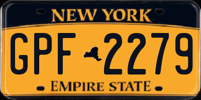 NY license plate GPF2279