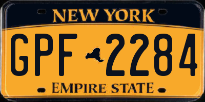 NY license plate GPF2284