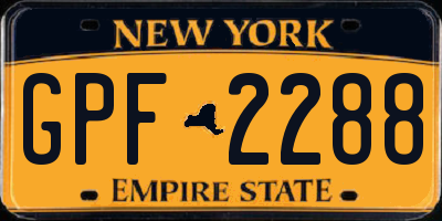 NY license plate GPF2288