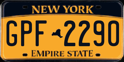 NY license plate GPF2290