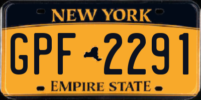 NY license plate GPF2291