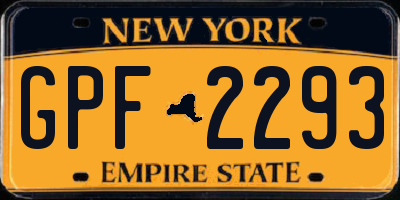 NY license plate GPF2293