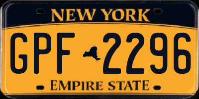 NY license plate GPF2296