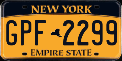 NY license plate GPF2299