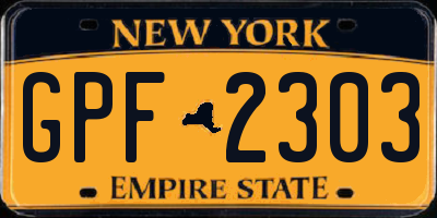 NY license plate GPF2303