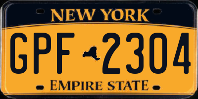NY license plate GPF2304