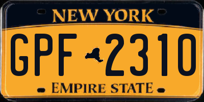 NY license plate GPF2310