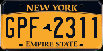 NY license plate GPF2311