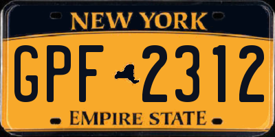 NY license plate GPF2312