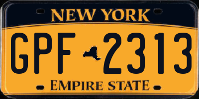 NY license plate GPF2313