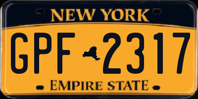 NY license plate GPF2317