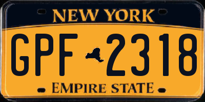 NY license plate GPF2318