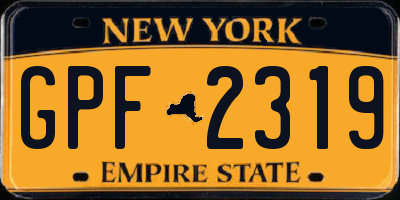 NY license plate GPF2319