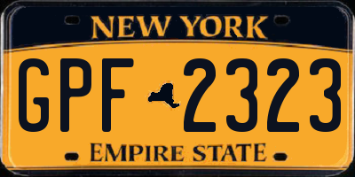 NY license plate GPF2323
