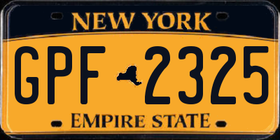NY license plate GPF2325