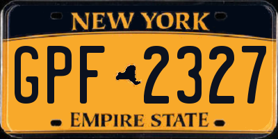 NY license plate GPF2327