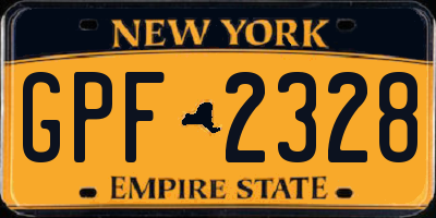 NY license plate GPF2328