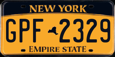 NY license plate GPF2329