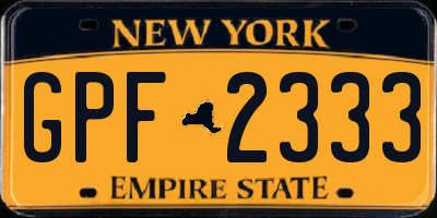 NY license plate GPF2333