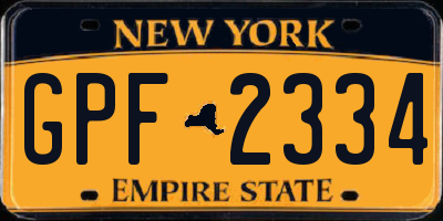 NY license plate GPF2334