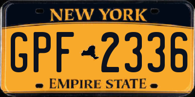 NY license plate GPF2336