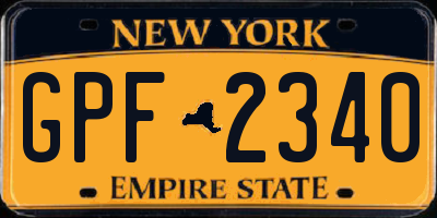NY license plate GPF2340