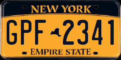 NY license plate GPF2341