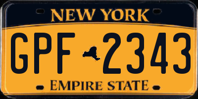 NY license plate GPF2343